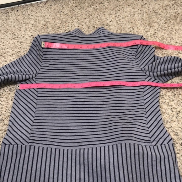 CAbi Car Coat Size Small Dappled  Striped Navy Blue - Picture 10 of 12